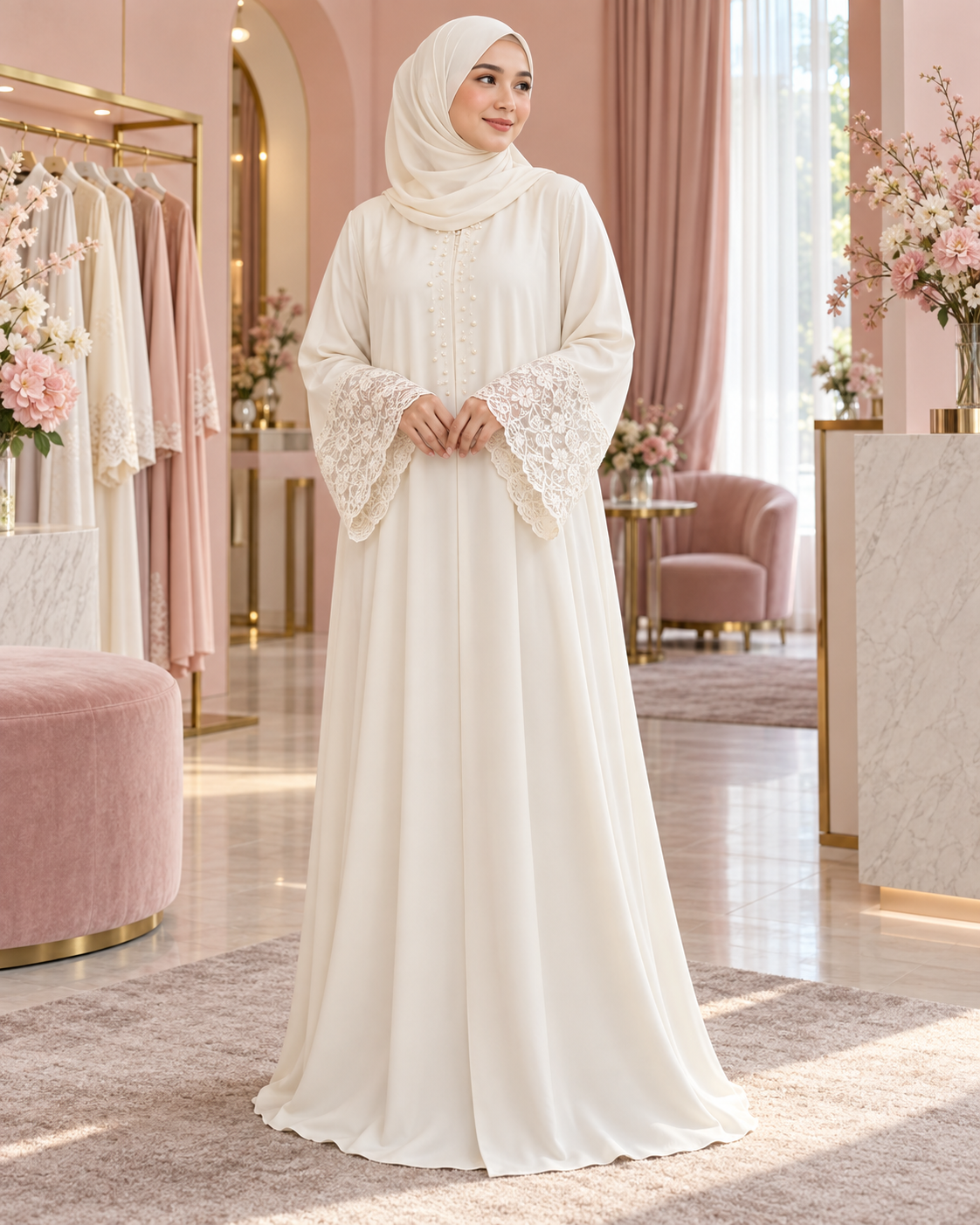 Contoh design abaya Zahra — visual AI